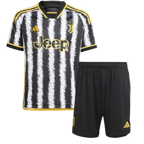 Kids Kit Juventus I 23/24 - Black, White and Yellow