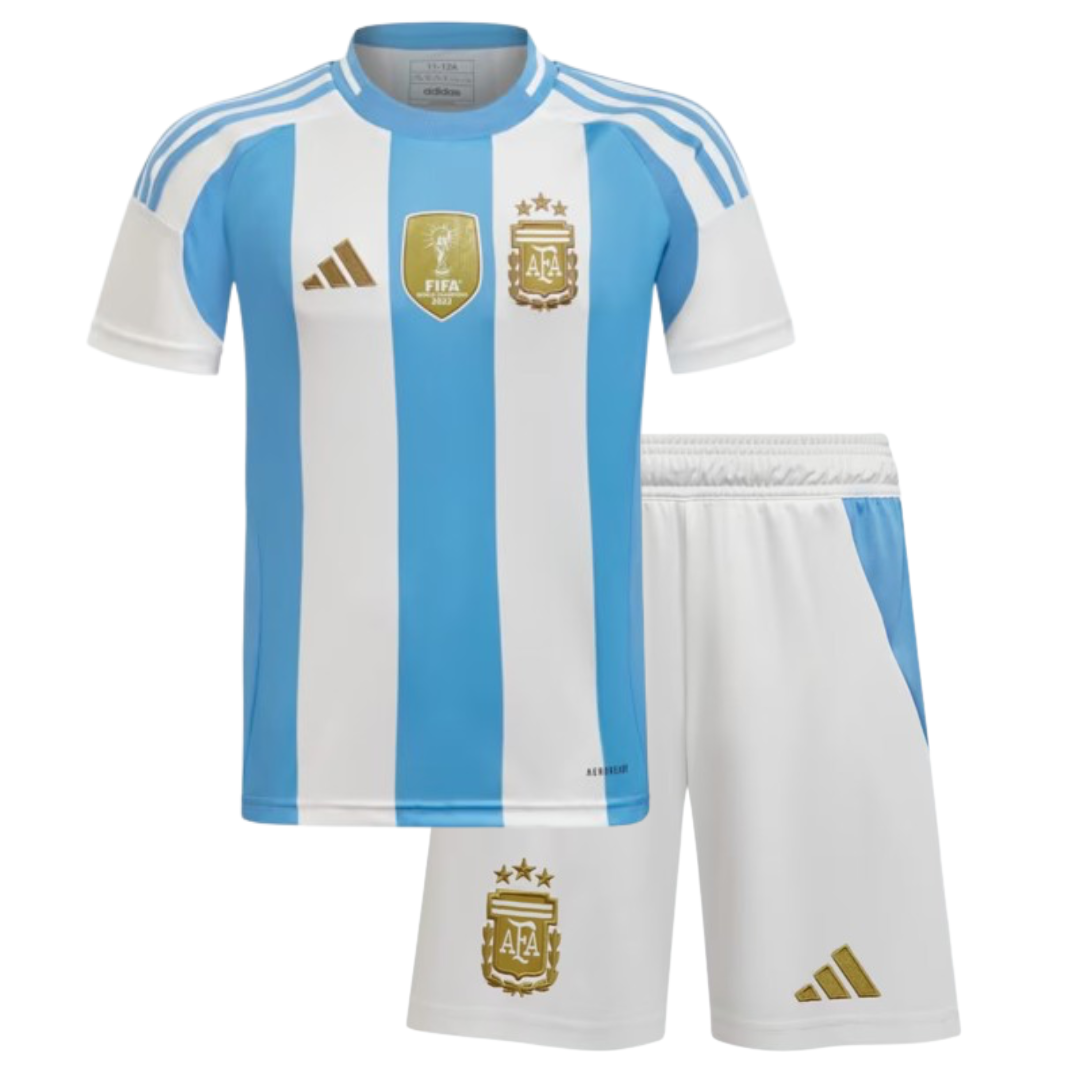 Kids Kit Argentina I 24/25 Of Patch FIFA - Blue and White