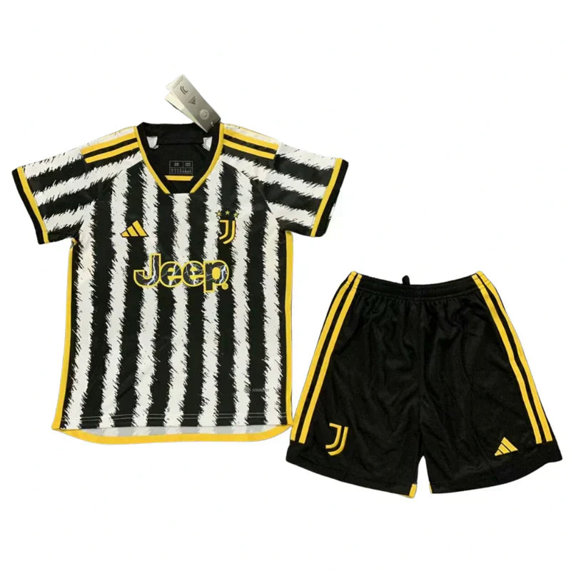 Kids Kit Juventus I 23/24 - Black, White and Yellow