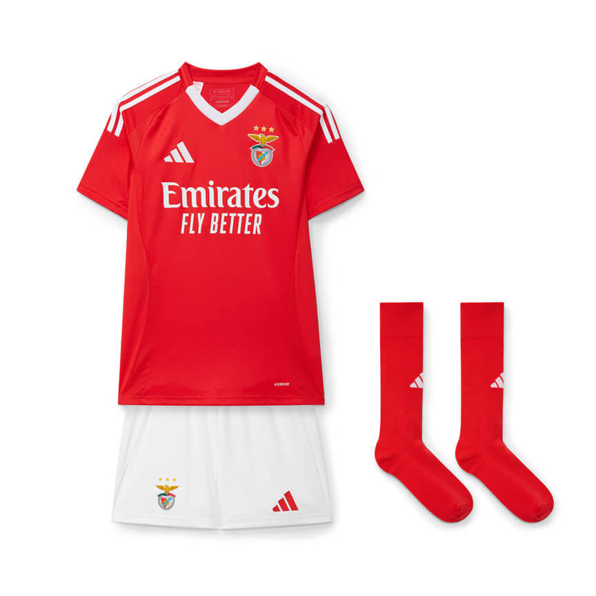 Kids Kit com Meias Benfica I 24/25 - Red and White