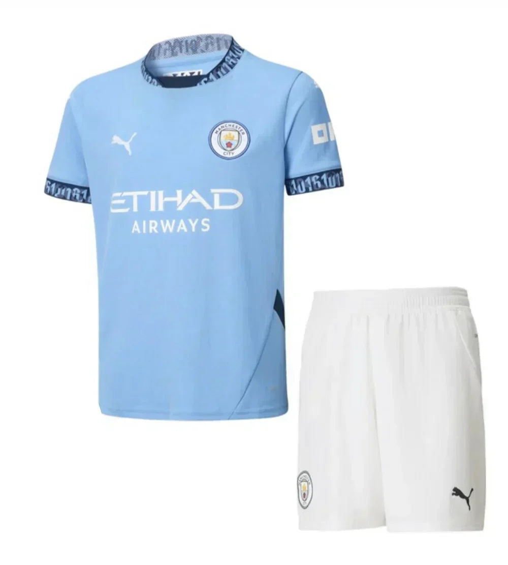 Kids Kit Manchester City I 24/25 - Blue and White