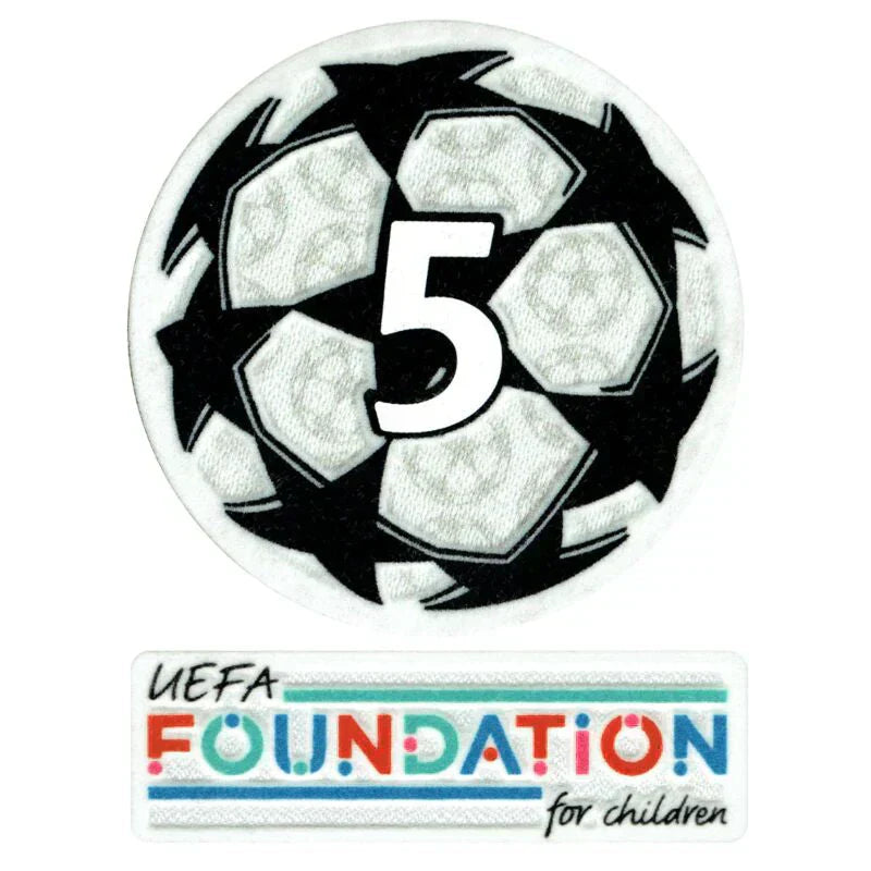 Patch Vencedor da UCL Starball 5 vezes + conjunto de patches da UEFA Foundation - 21/22